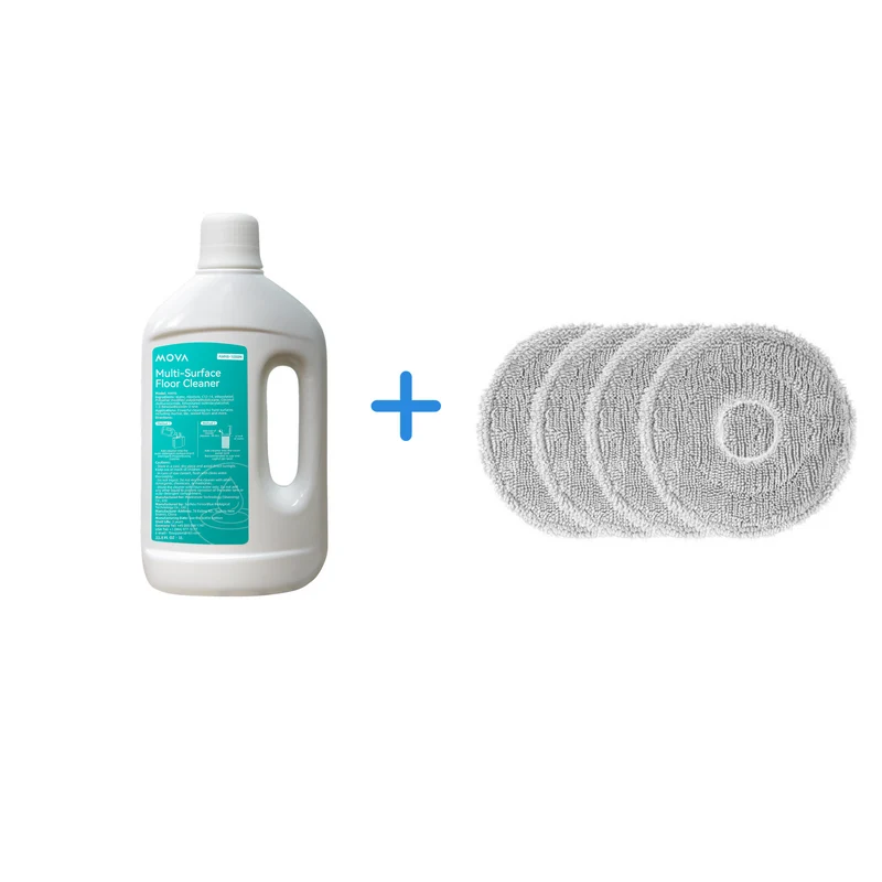 Kit detergente pavimenti 1L + panno mop per robot aspirapolvere