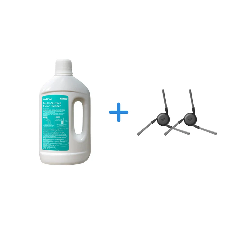 Kit detergente pavimenti 1L + spazzola laterale per robot aspirapolvere