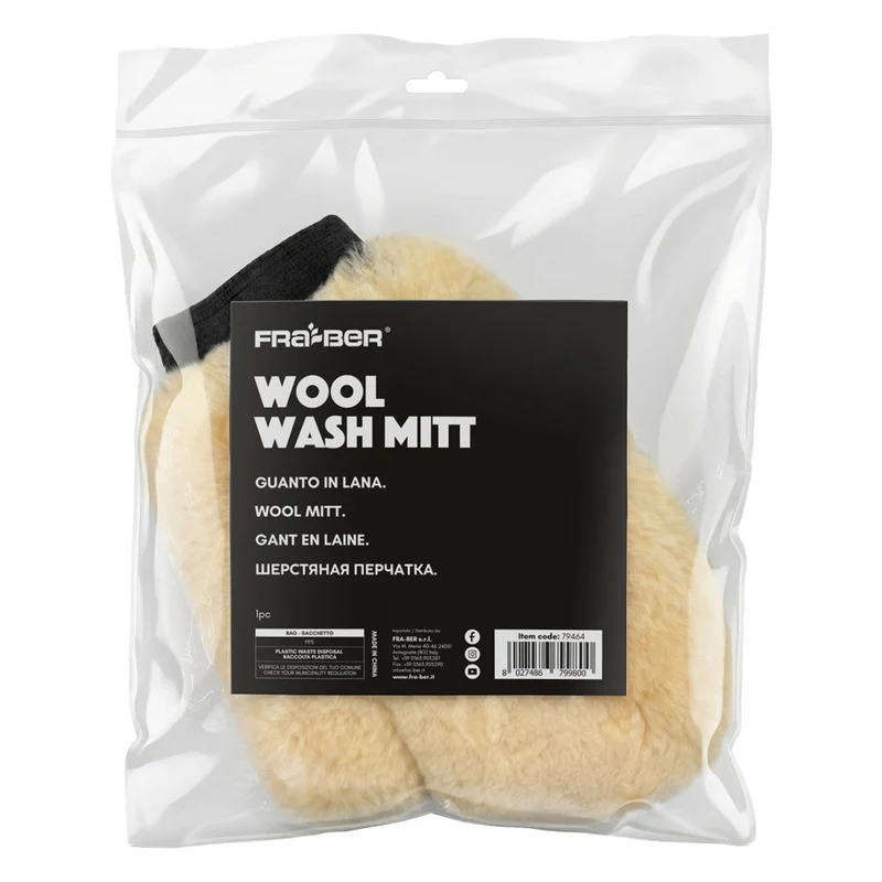 Wool Wash Mitt di Fra-Ber Guanti in Lana a Pelo Corto o Lungo per Lavaggio Auto