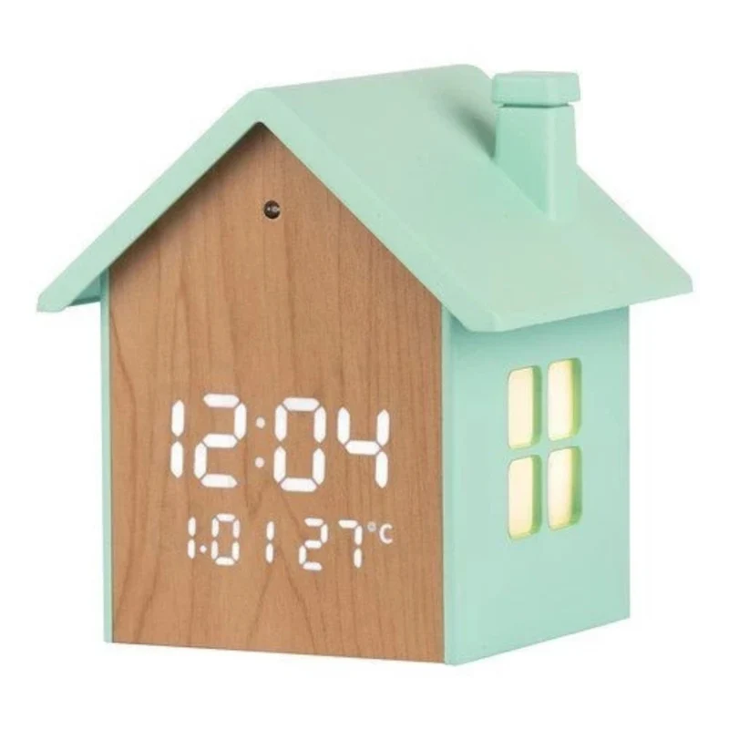 Lowell Sveglia Digitale JD9540A In Legno Verde Acqua