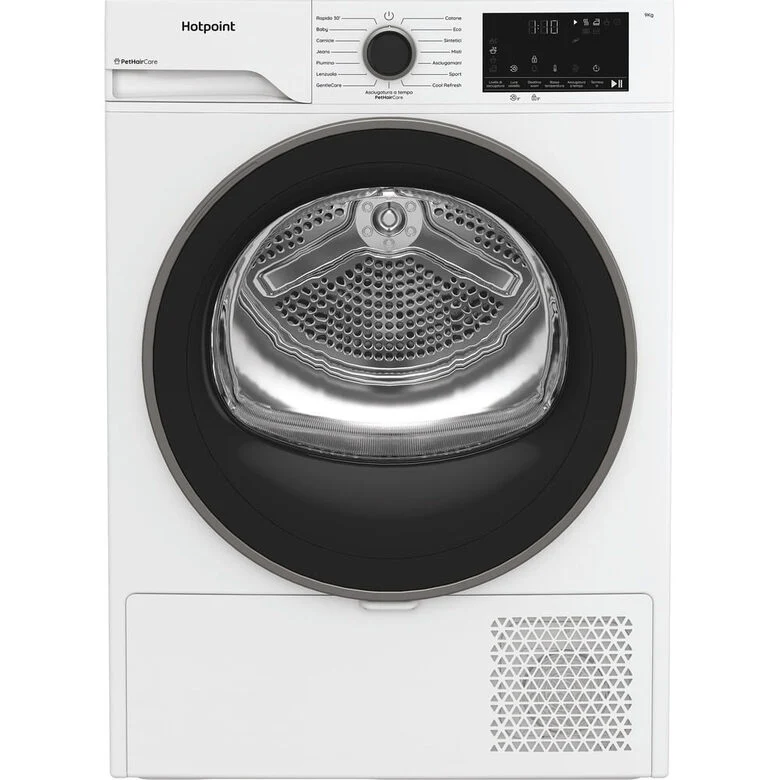 Hotpoint Ariston HPT 93D BS IT, Capacità 9kg, classe D, EasyIron, Slim, PetHair Removal