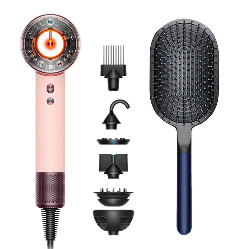Dyson Supersonic Nural Curly + Coily Rosa Cipria / Oro Rosa + Puddle Brush