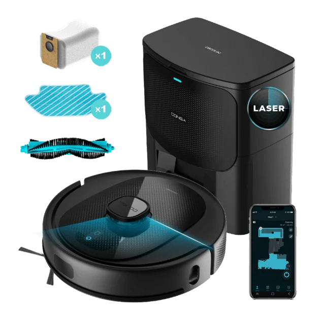 Cecotec Conga 7490 Immortal H Aspirapolvere Robot 2600 Pa spazza, aspira, lava e pulisce Nero