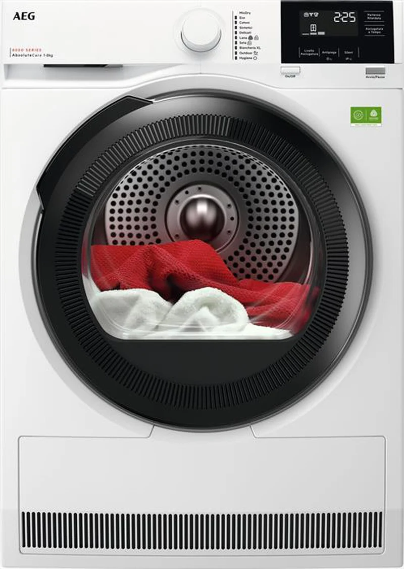 AEG TR8HGBG8B Serie 8000 Asciugatrice A Libera Installazione 8 Kg, Absolutecare, Tecnologia Pompa Di Calore, SensiDry®, Classe B, Bianco