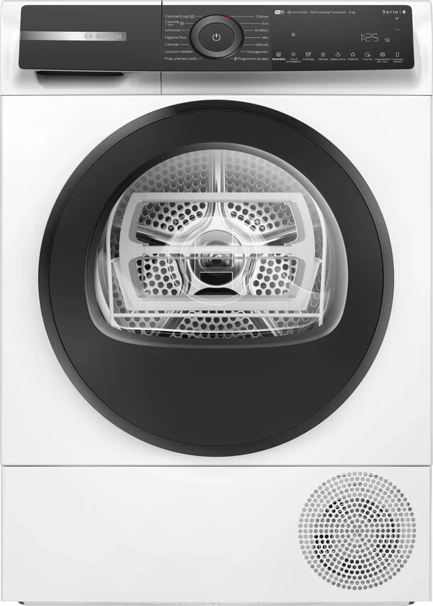 Bosch WQH245A0IT Serie 6 Asciugatrice A Libera Installazione 9 Kg, Pompa Di Calore, Auto Dry, Condensatore Autopulente, SmartDry, Classe C, Bianco
