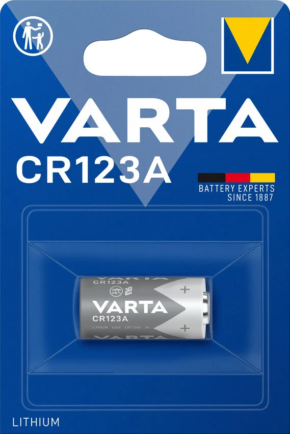 Varta LITHIUM Cylindrical CR123A, CR17345 (Batteria a celle rotonde, 3V) Blister da 1