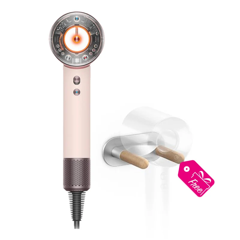 Dyson Supersonic Nural Straight + Wavy Phon Rosa Cipria / Oro Rosa + Supporto Parete OMAGGIO