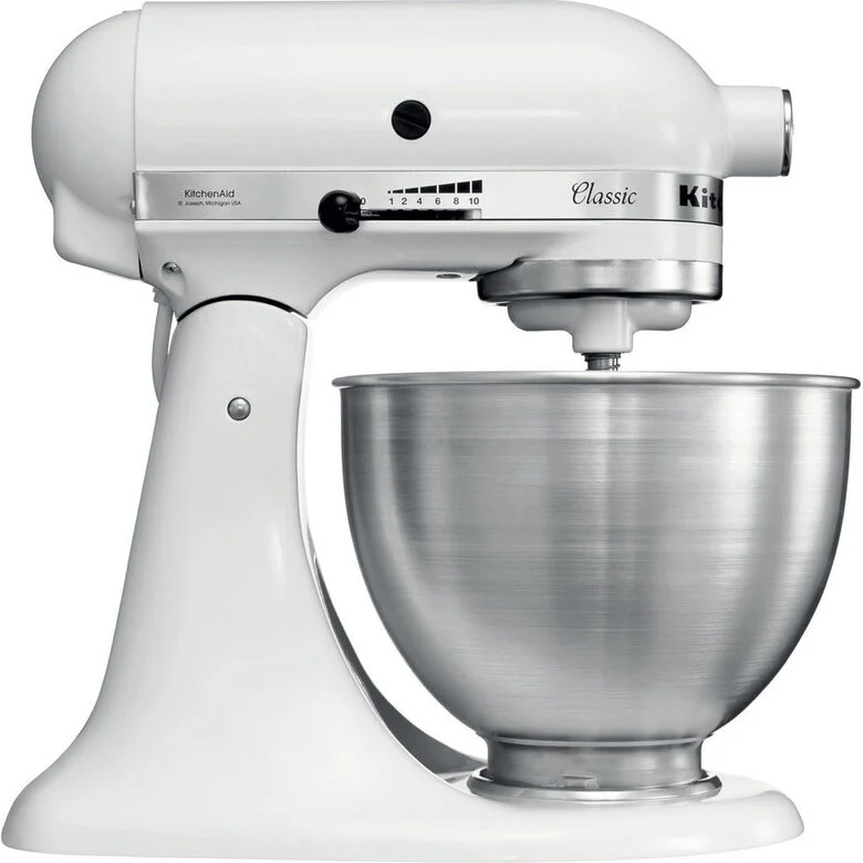 KitchenAid 5K45SS Sbattitore con base 275 W Acciaio inossidabile, Bianco