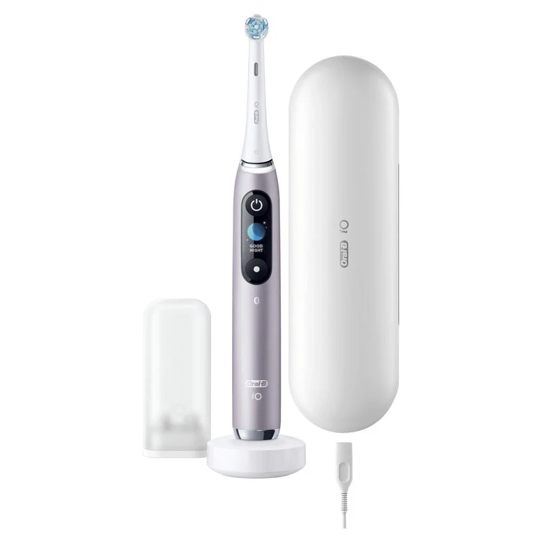 Oral-B iO - 9n - Spazzolino Elettrico Ricaricabile, 1 Spazzolino Rosa Esclusivo Con Tecnologia Magnetica Rivoluzionaria, Display A Colori, 1 Testina, 1 Custodia Da Viaggio Con Caricatore