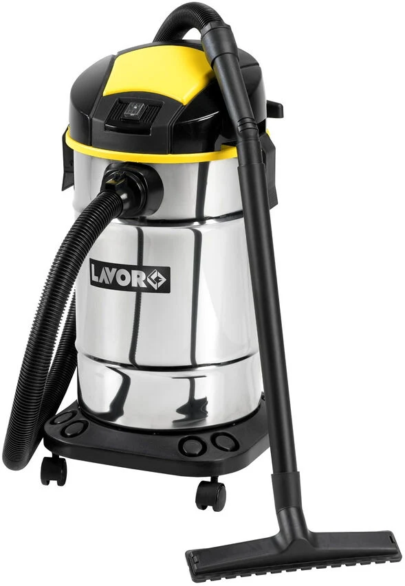 Lavorwash Trenta X Bidone Aspiratutto Nero, Acciaio inossidabile, Giallo