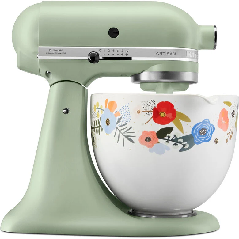 KitchenAid Artisan Spring Floral Sbattitore con base 300 W Blu, Verde, Rosso, Bianco, Giallo