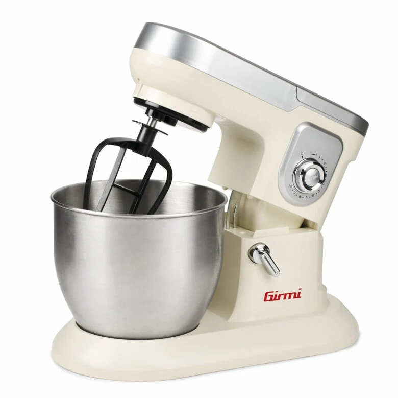 Girmi IM45 sbattitore Sbattitore con base 1200 W Acciaio inossidabile, Bianco