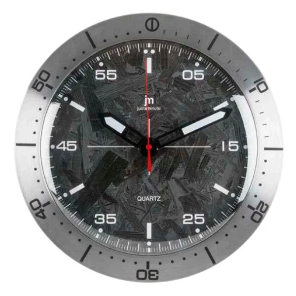 Lowell Justaminute 14965 orologio da parete Orologio da parete in quarzo Rotondo Nero, Grigio, Acciaio inossidabile