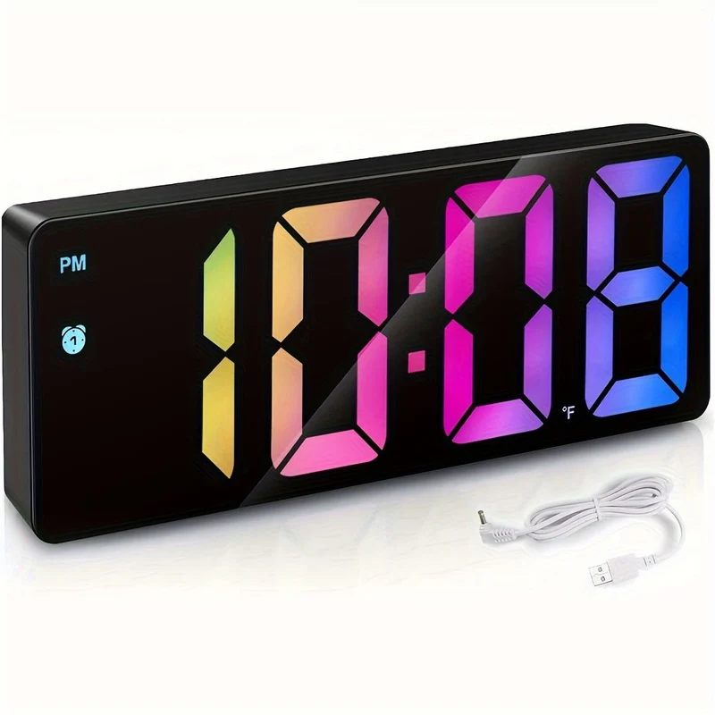 Mira – Réveil Digital LED Miroir Silencieux, Température & Détection Sonore