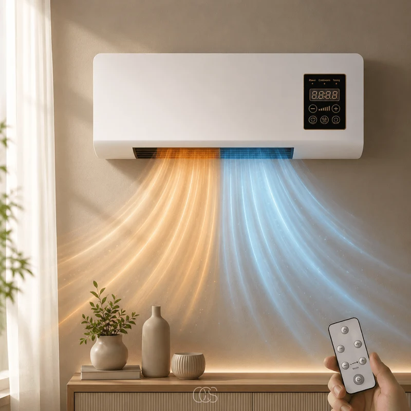 Ventilateur Chauffage Mural OCS avec Télécommande - Confort Tout L'Année