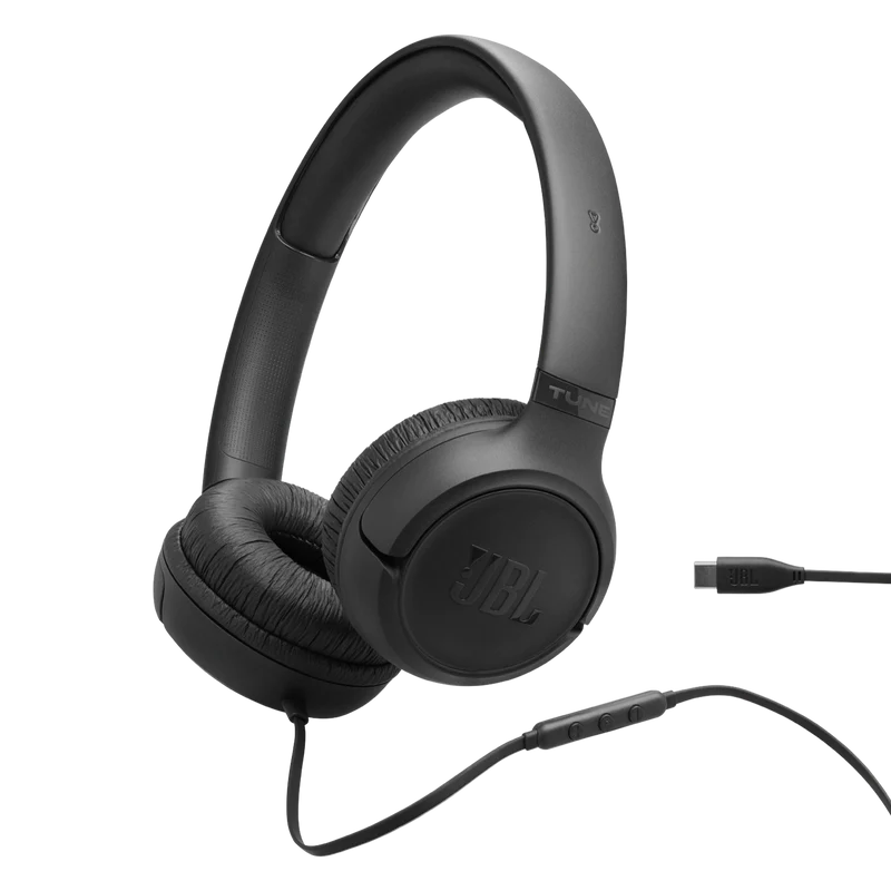 JBL Tune 530 Wired USB-C On-Ear Headphones - Black