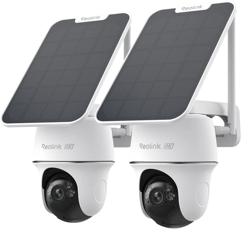 Reolink Argus PT Ultra with Solar Panel 4K 8MP Wireless Solar Battery Camera (2 Pack)