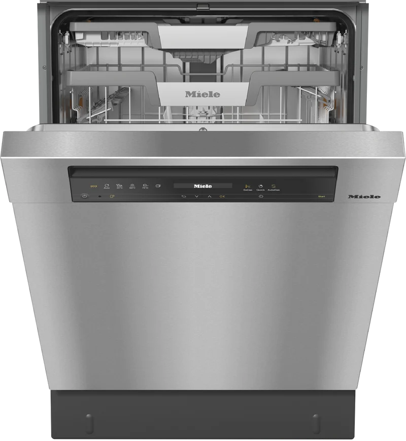 Miele 60cm XXL Built-Under Dishwasher with AutoOpen Drying and Automatic Dispensing PowerDisk CleanSteel