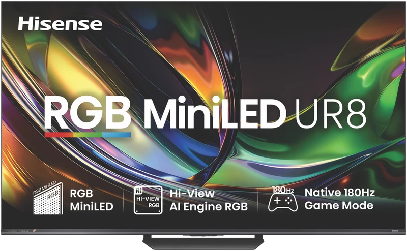 Hisense 55'' UR8SAU 4K RGB MiniLED 180Hz Smart AI TV 2026