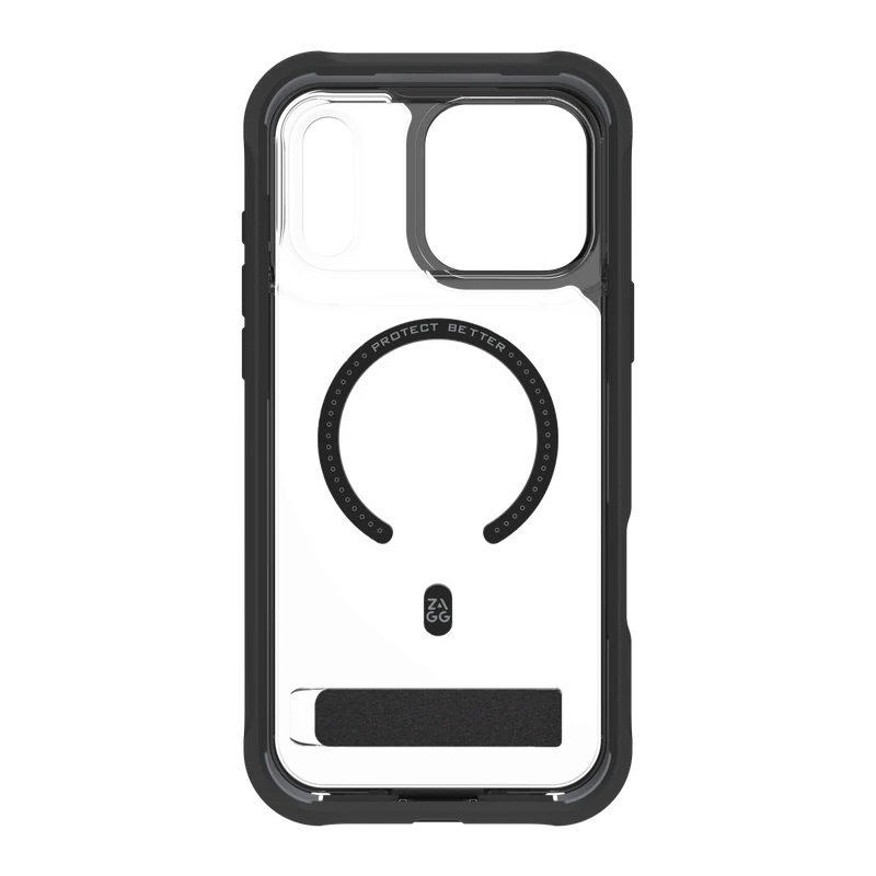 ZAGG iPhone 17 Pro Rainier Snap Kickstand + Camera Control Button Case Black