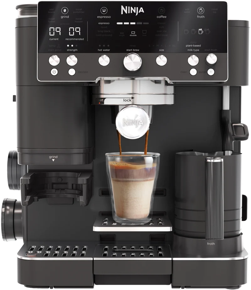 Ninja Luxe Cafe Manual Coffee Machine Midnight Black