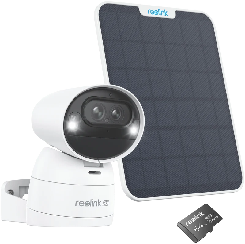 Reolink 4K Dual-Lens Wireless Security Camera + Solar Panel